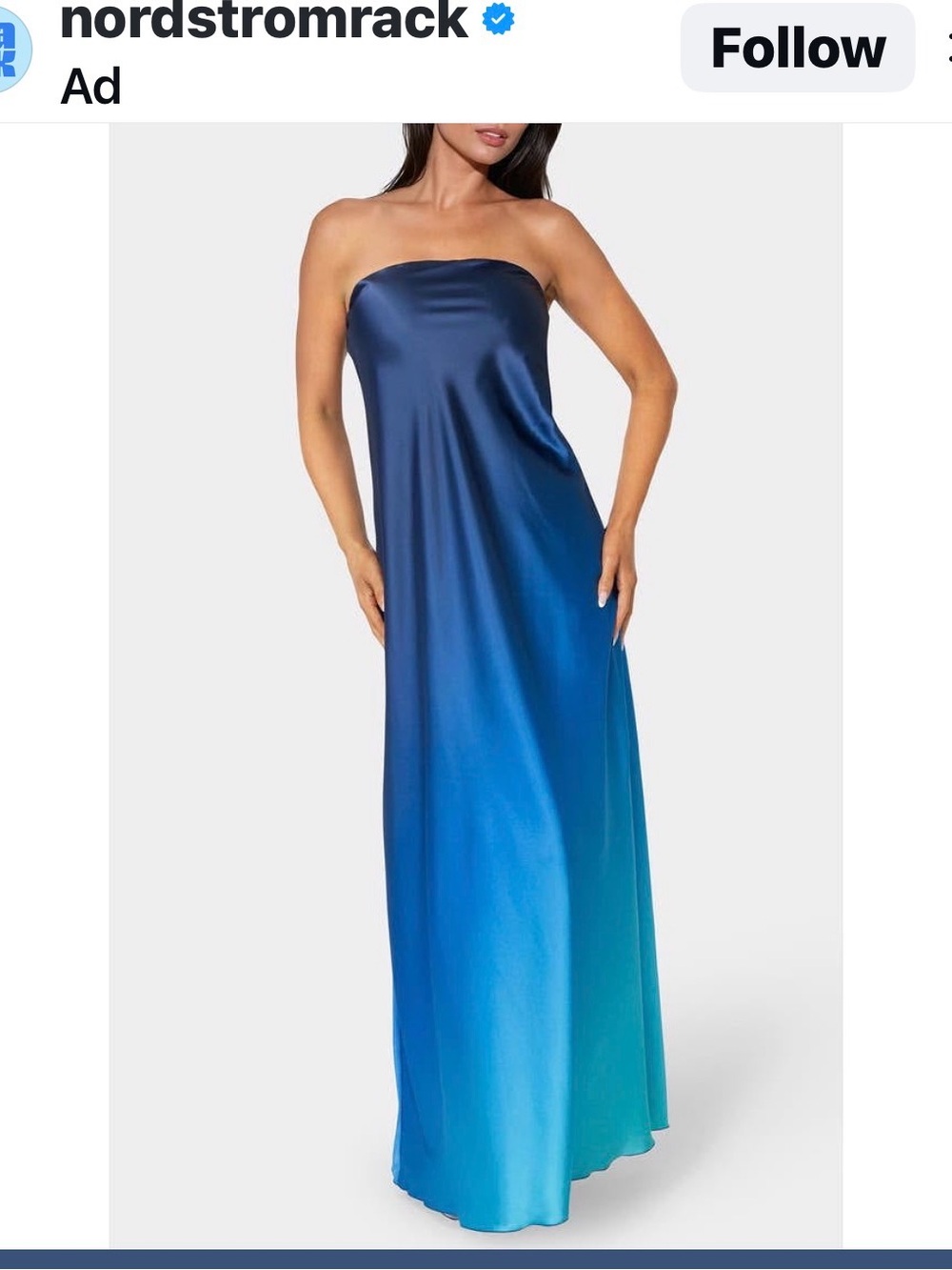 Bebe  Women's Ombre Maxi dress Blue Gradient